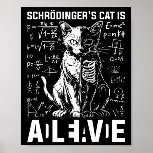 Schrodinger's Cat Dead And Alive Physics Poster