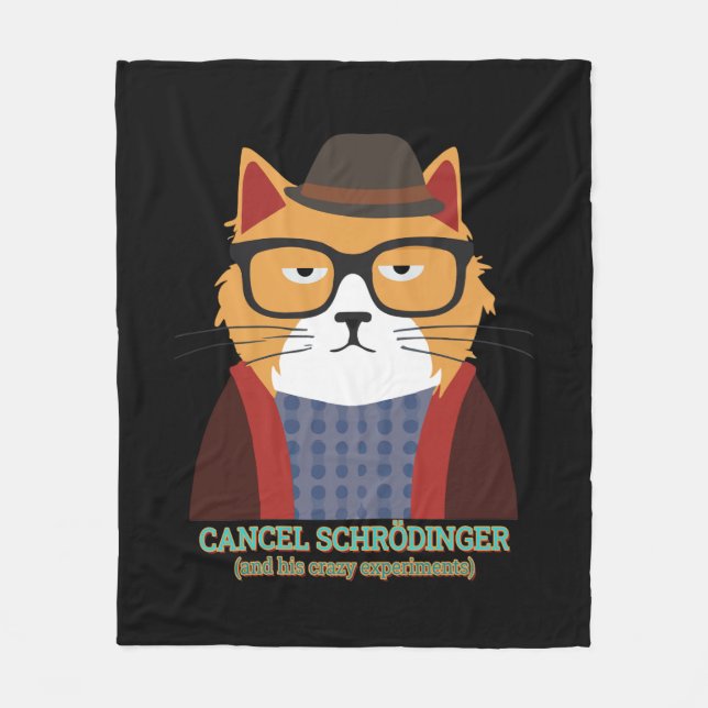 Schrodinger's Cat Fleece Blanket (Front)