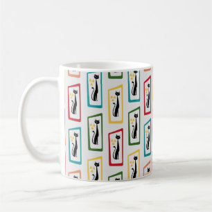 Schrödinger's Cat Mid Century Modern multicolored Coffee Mug