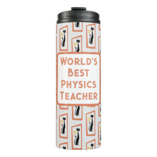 Schrödinger's Cat Mid Century Modern orange Thermal Tumbler