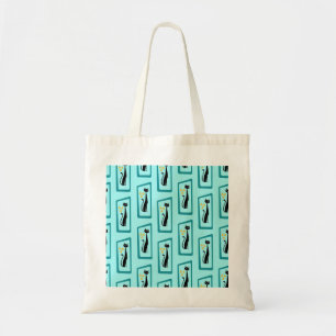 Schrödinger's Cat Mid Century Modern pale blue Tote Bag