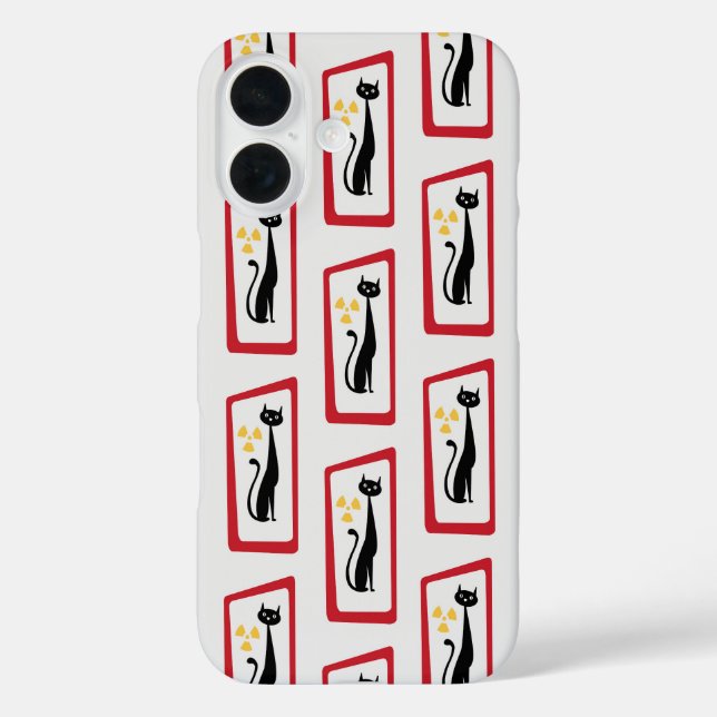 Schrödinger's Cat Mid Century Modern red Case-Mate iPhone Case (Back)