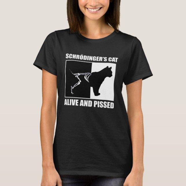 Schrödingers Cat Physics Maths Science Nerd T-Shirt (Front)