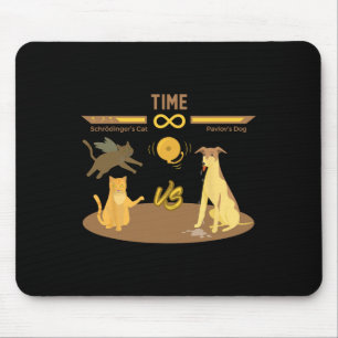 Schrodinger's Cat Vs. Pavlov's Dog Funny Video Gam Mouse Pad