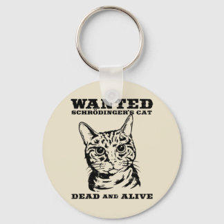 Schrodinger's cat wanted dead or alive key ring
