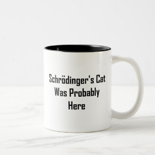 Schrodinger's Cat Was Probably Here Two-Tone Coffee Mug