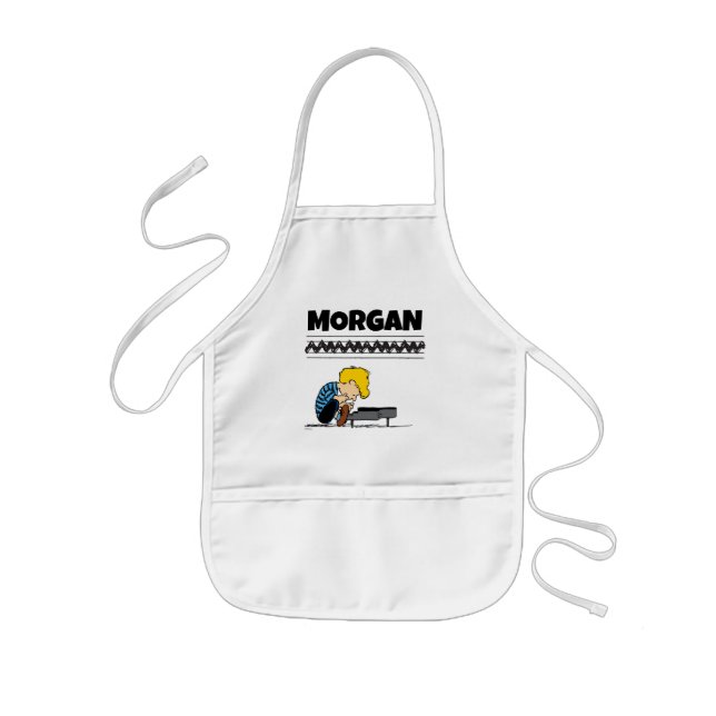 Schroeder Charlie Brown Music | Add Your Name Kids Apron (Front)