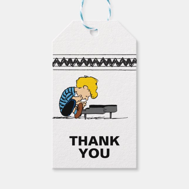 Schroeder Charlie Brown Music Gift Tags (Front)
