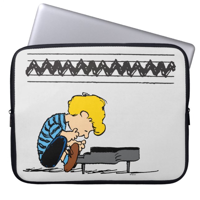 Schroeder Charlie Brown Music Laptop Sleeve (Front)