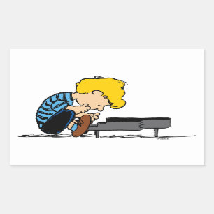 Schroeder Charlie Brown Music Rectangular Sticker