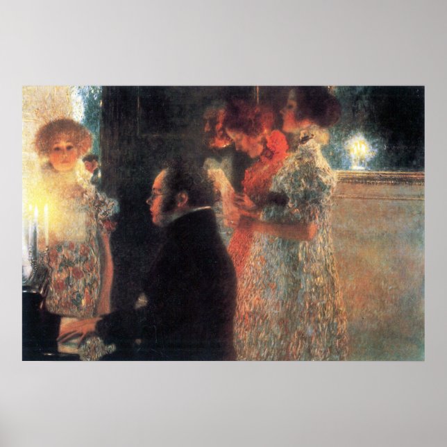 Schubert at the piano by Gustav Klimt Poster (Front)