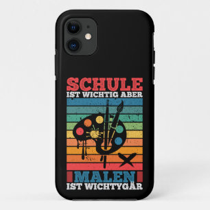 Schule ist Wichtig Aber Malen Ist Wichtiger tiger iPhone 11 Case