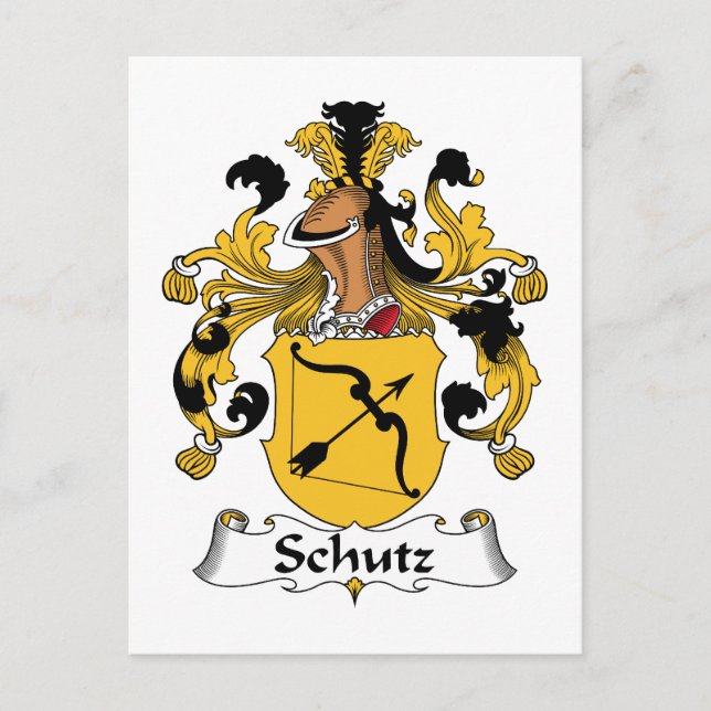 Schutz Family Crest Postcard (Front)