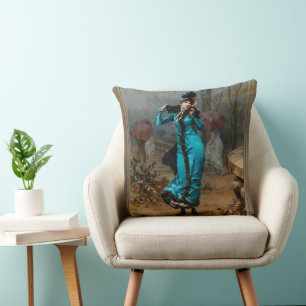 Schutz vor dem Sturm by Frederik Hendrik Kaemmerer Cushion