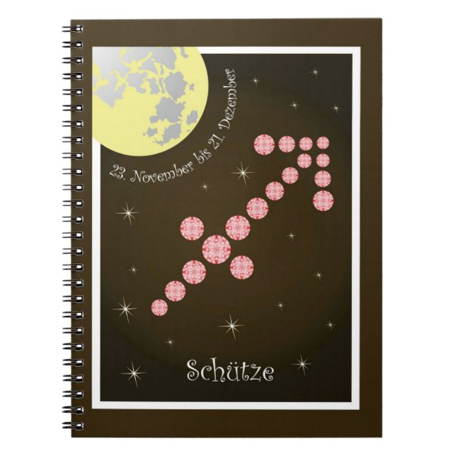Schütze 23. November bis 21. Dezember Notizheft Notebook (Front)