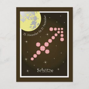 Schütze 23. November bis 21. Dezember Postkarte Postcard