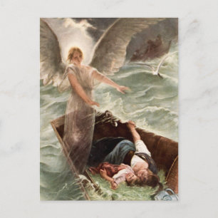 Schutzengel Meer Mutter und Kind Karl Raupp Postcard