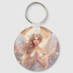Schutzengel,  wasserfarben pastell Gemälde Key Ring