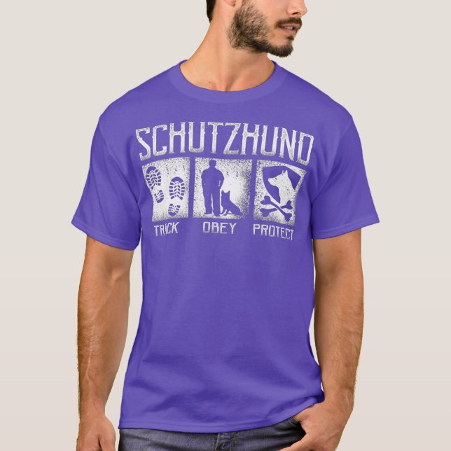 Schutzhund Track Obey Protect Dog Handler T-Shirt (Front)