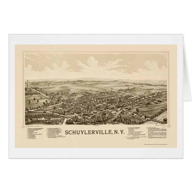 Schuylerville, NY Panoramic Map - 1889 (Front Horizontal)