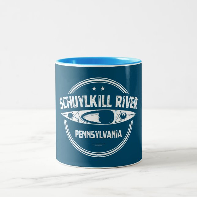 Schuylkill River, Pennsylvania Two-Tone Coffee Mug (Center)