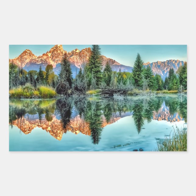 Schwabacher's Landing and Beaver Pond Rectangular Sticker (Front)