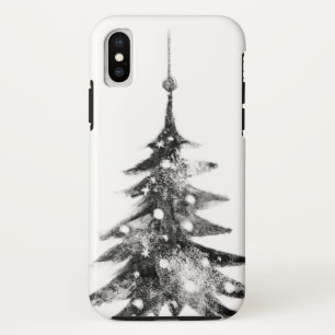 Schwarz weiß Tanne iPhone X Case