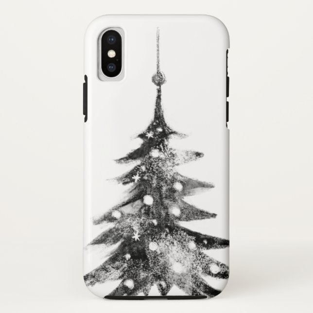 Schwarz weiß Tanne Case-Mate iPhone Case (Back)