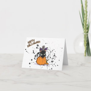 Schwarze Halloween-Katze Happy Halloween Card
