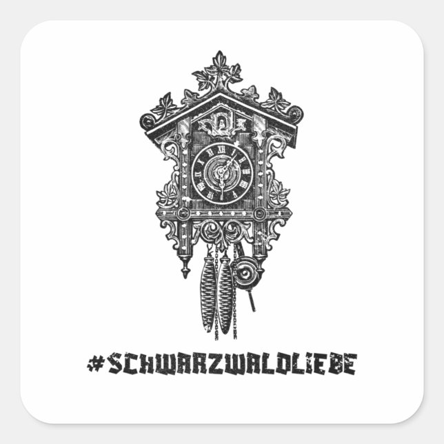 Schwarzwaldliebe Schwäbisch Heimat Kuckucksuhr Square Sticker (Front)
