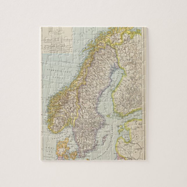Schweden, Norwegen - Sweden and Norway Map Jigsaw Puzzle (Vertical)