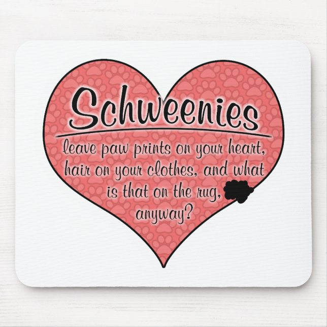 Schweenie Paw Prints Dog Humour Mouse Pad (Front)