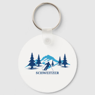 Schweitzer idaho ski resort skiing skier key ring