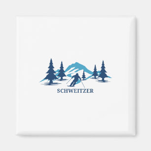 Schweitzer Idaho Ski Resort Skiing Skier Magnet