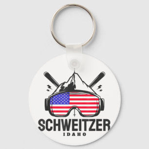 Schweitzer idaho usa ski retro skiing key ring