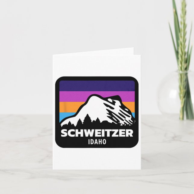 Schweitzer Mountain Idaho Skiing Snowboarding Fami Card (Front)