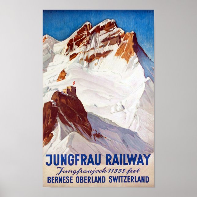 " Schweiz: 1936 Berner Oberland - Jungbahn Reise Poster (Front)