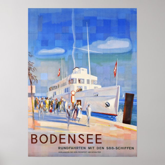 " Schweiz. 1948 - SBB Bodensee Rundfahrten Reise  Poster (Front)
