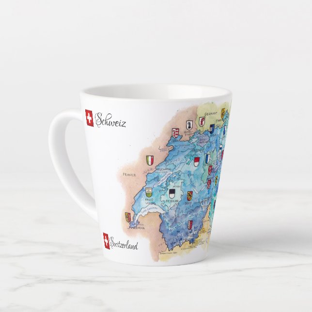 " Schweiz: 2021/heute - 26 Kantone  Latte Mug (Left Angle)