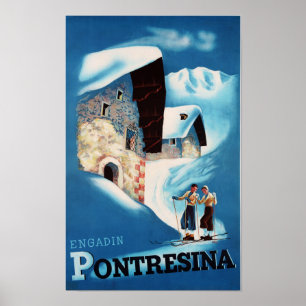 " Schweiz: 2022/heute Engadin - Pontresina Winter  Poster