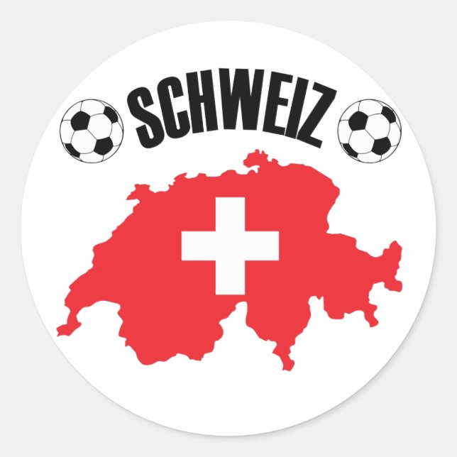 Schweiz Fussball Switzerland Map Classic Round Sticker (Front)