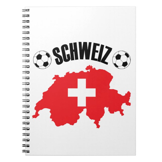 Schweiz Fussball Switzerland Map Notebook (Front)