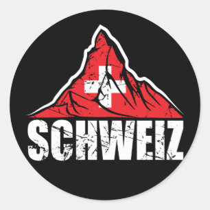 Schweiz Matterhorn Switzerland Vintage Classic Round Sticker