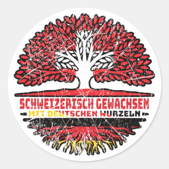 Schweiz Schweizer Deutsch Deutschland Baum Wurzel Classic Round Sticker (Front)