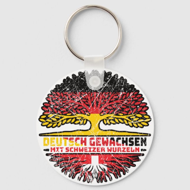 Schweiz Schweizer Deutsch Deutschland Baum Wurzel Key Ring (Front)