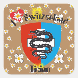 Schweiz Suisse Svizzera Svizra Switzerland Kleber Square Sticker