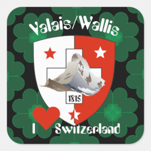 Schweiz Suisse Svizzera Svizra Switzerland Kleber Square Sticker