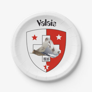 Schweiz Suisse Svizzera Svizra Switzerland Teller Paper Plate