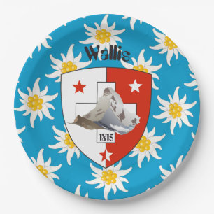 Schweiz Suisse Wallis Valais Switzerland Teller Paper Plate