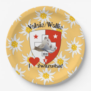 Schweiz Suisse Wallis Valais Teller Paper Plate